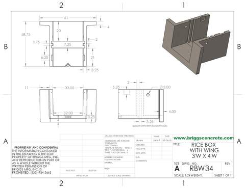 Rice Box Drawings – Briggs Manufacturing, Inc.