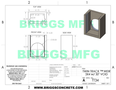 Twin Track Weir 3FT Wide