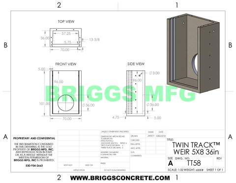 Twin Track Weir 5FT Wide